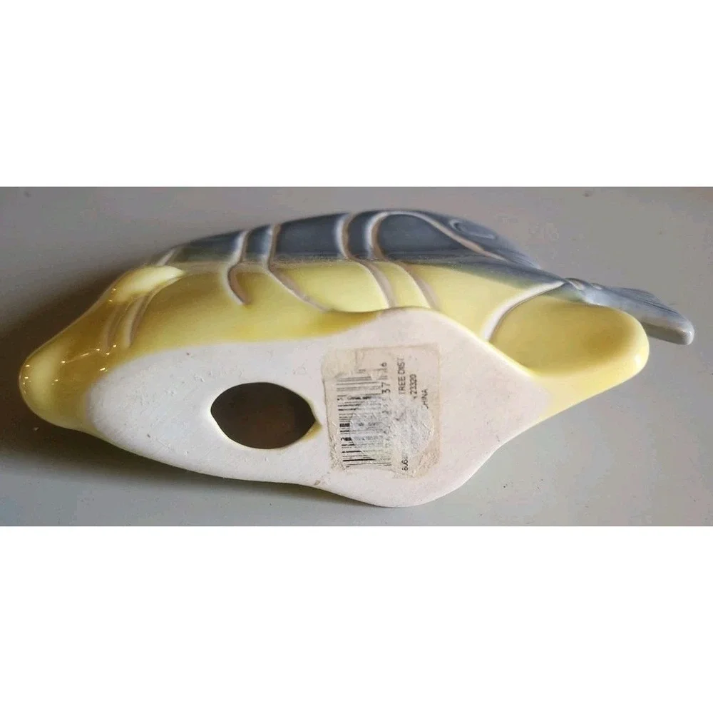 Vintage Ceramic Angel Fish Figurine Sculpture Beach House Nautical Decor